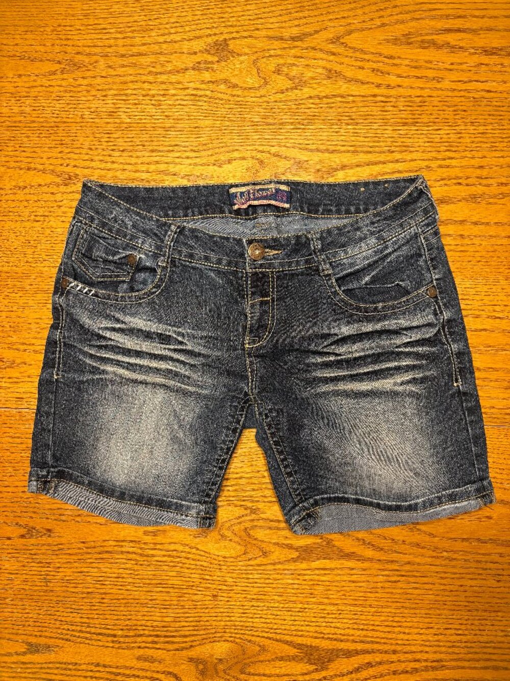 Juniors Denim Midi Shorts